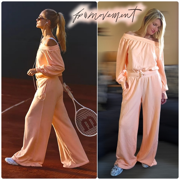 FP Movement by Free People Pants - NWOT FP Movement One To Beat Onesie Pastel Peach Size XS
